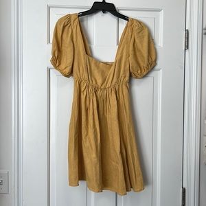Marigold linen babydoll dress